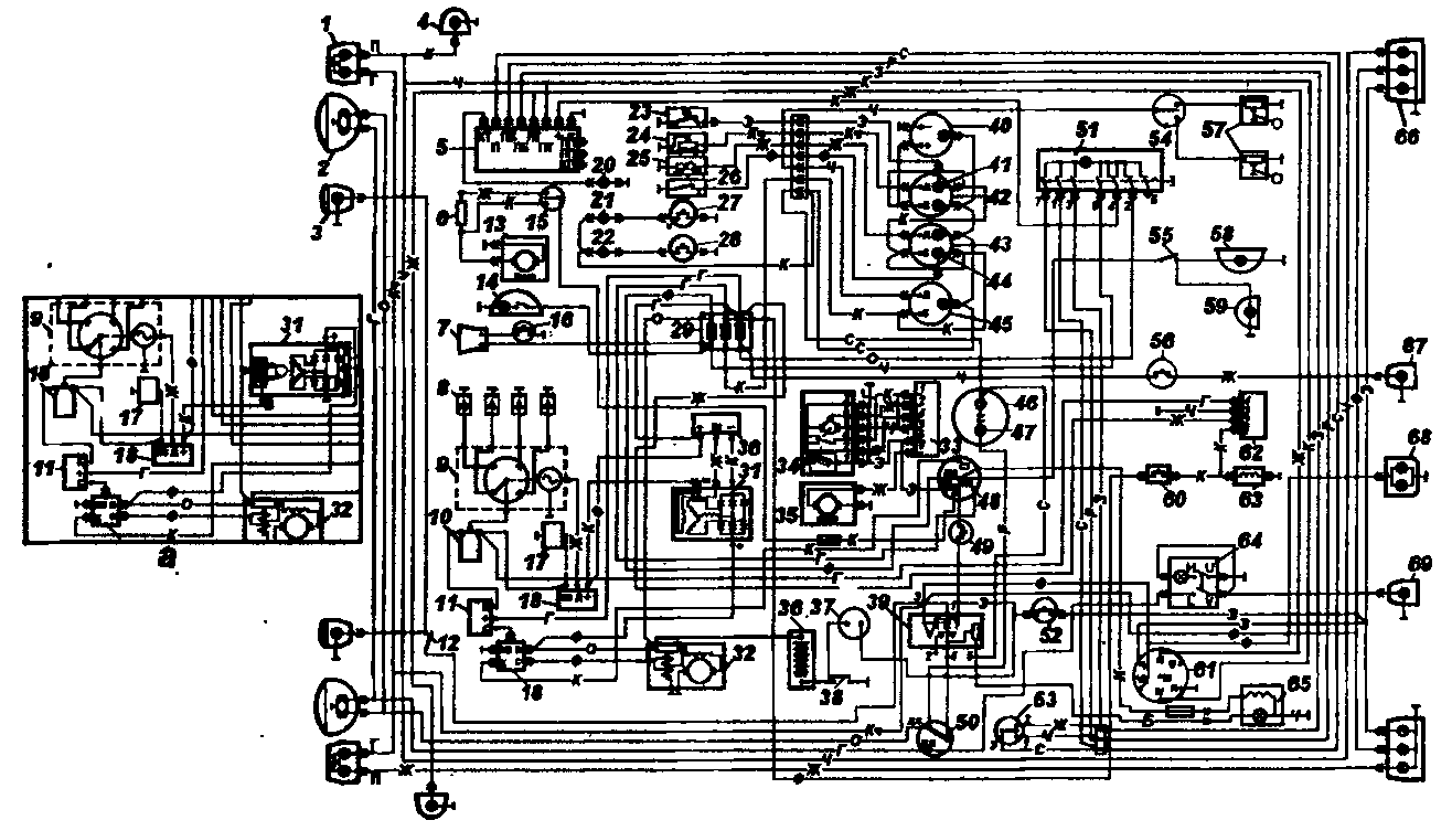 Схема электрооборудования автомобилей семейства УАЗ-31512 (кроме УАЗ-3153)