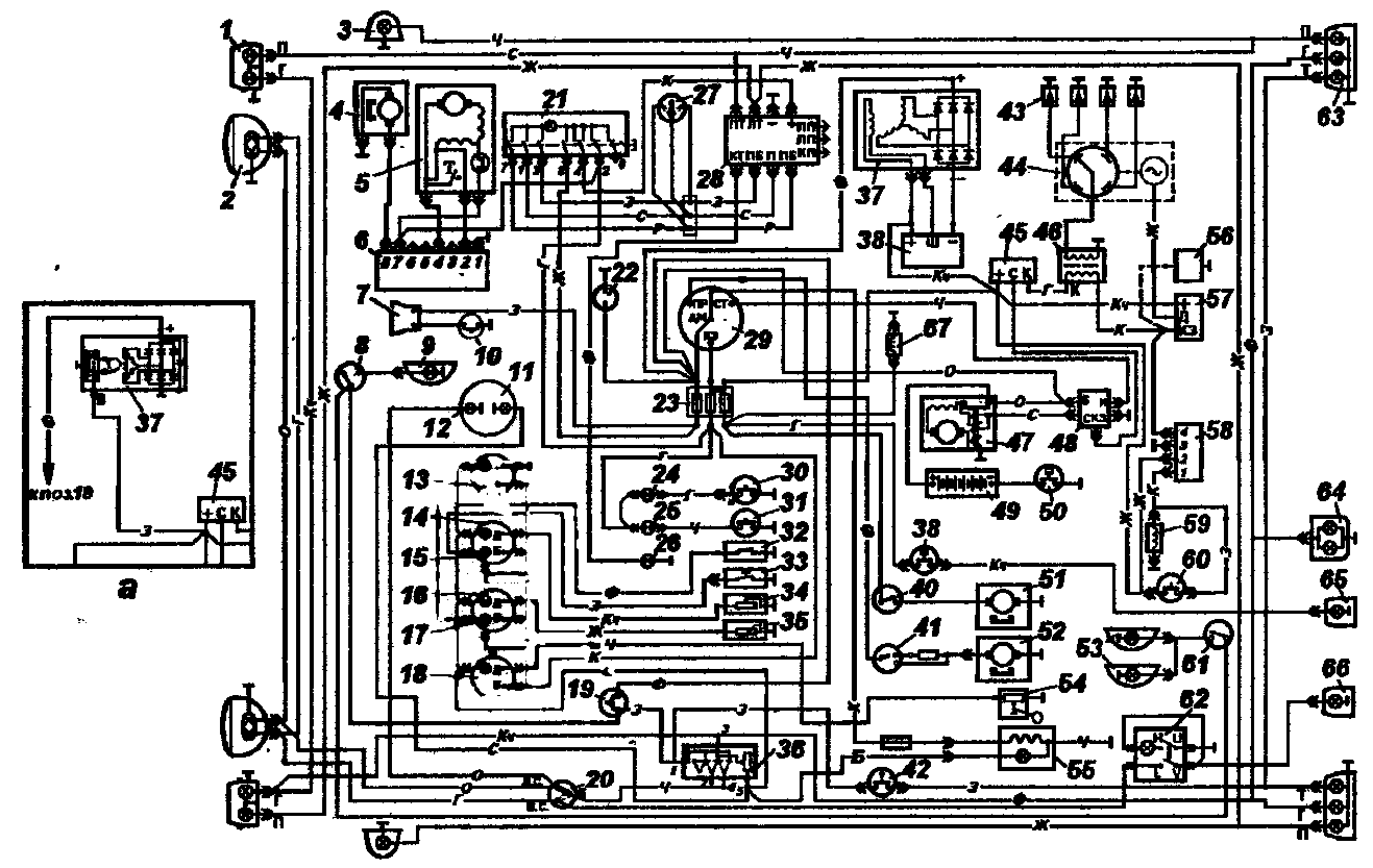 Схема электрооборудования автомобилей УАЗ-3741, УАЗ-3909