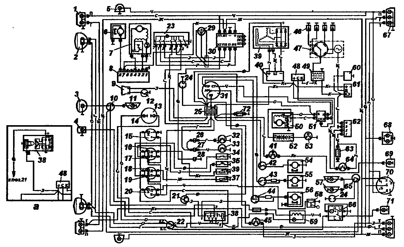 Схема электрооборудования автомобилей УАЗ-3962 и УАЗ-2206